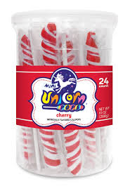Mini Unicorn Pops Spiral Twist Cherry 6.5" Lollipop 24ct